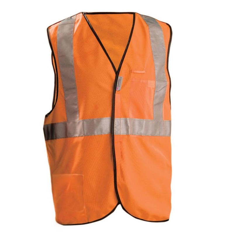 High Visibility Premium Solid 5-Point Break-Away Safety Vest Orange